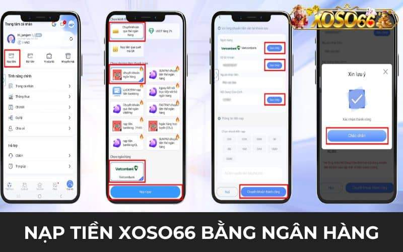Hướng dẫn nạp tiền XOSO66 qua ngân hàng trực tuyến