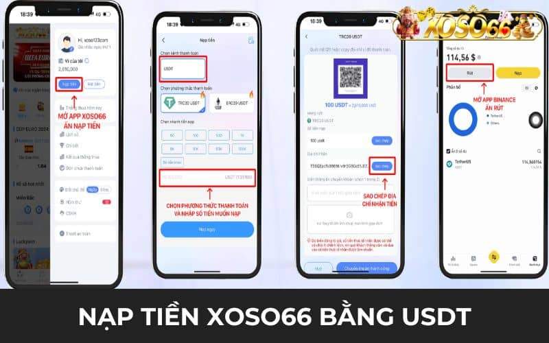 Nạp tiền XOSO66 qua USDT nhanh chóng và an toàn