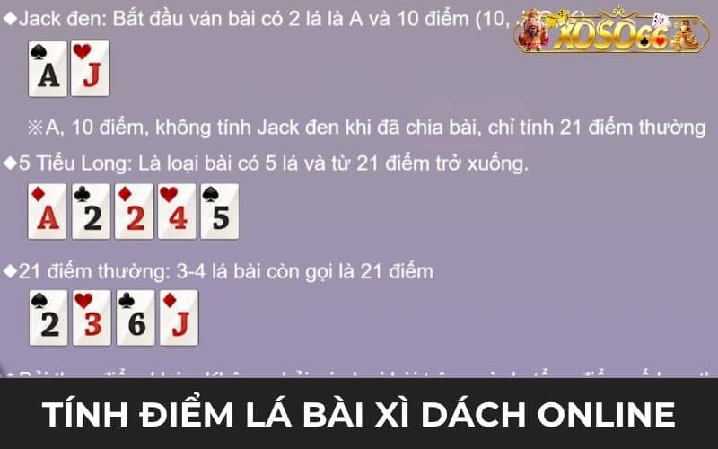Tính điểm các lá bài xì dách online