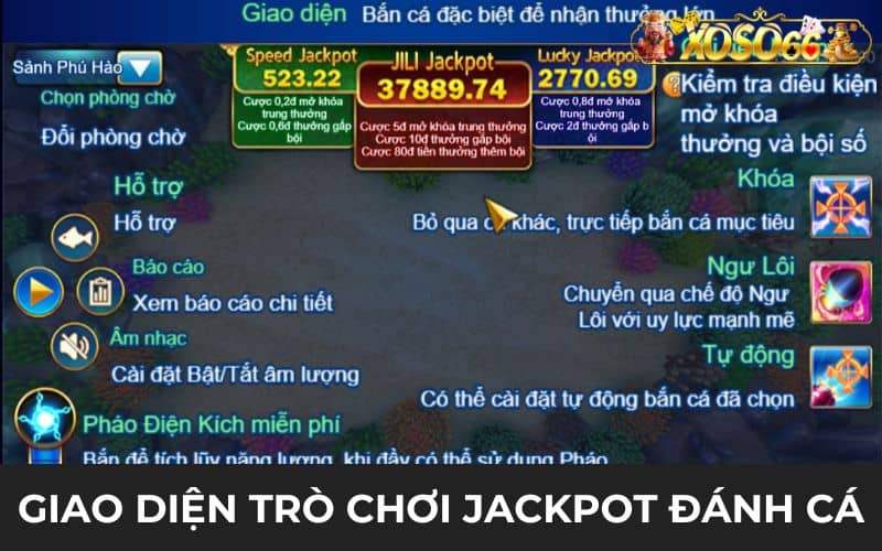 Giao diện trò chơi Jackpot đánh cá sinh động