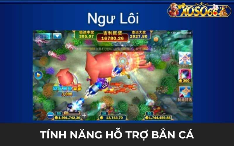 Tính năng hỗ trợ chơi trong game Jackpot đánh cá