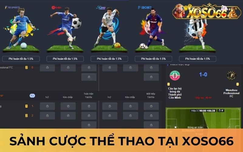 Các sảnh cược thể thao hấp dẫn tại XOSO66