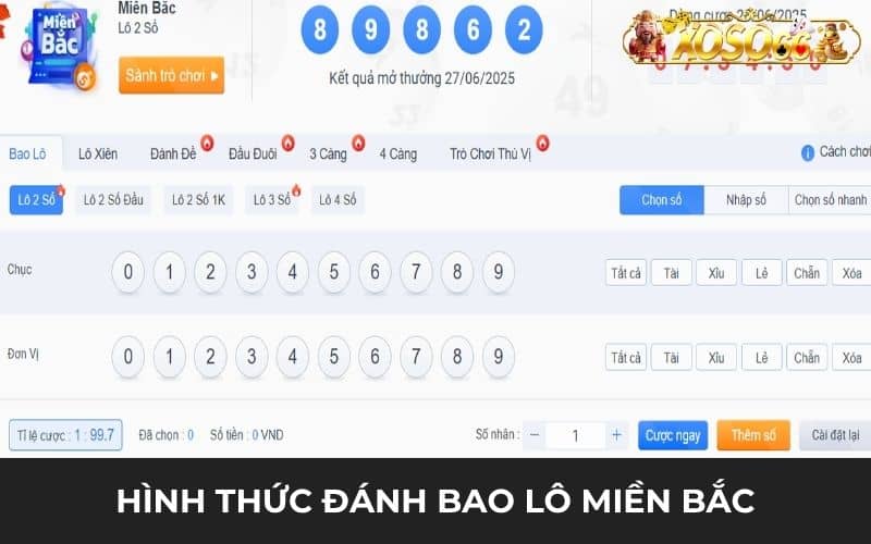 Cách đánh bao lô các đài miền Bắc